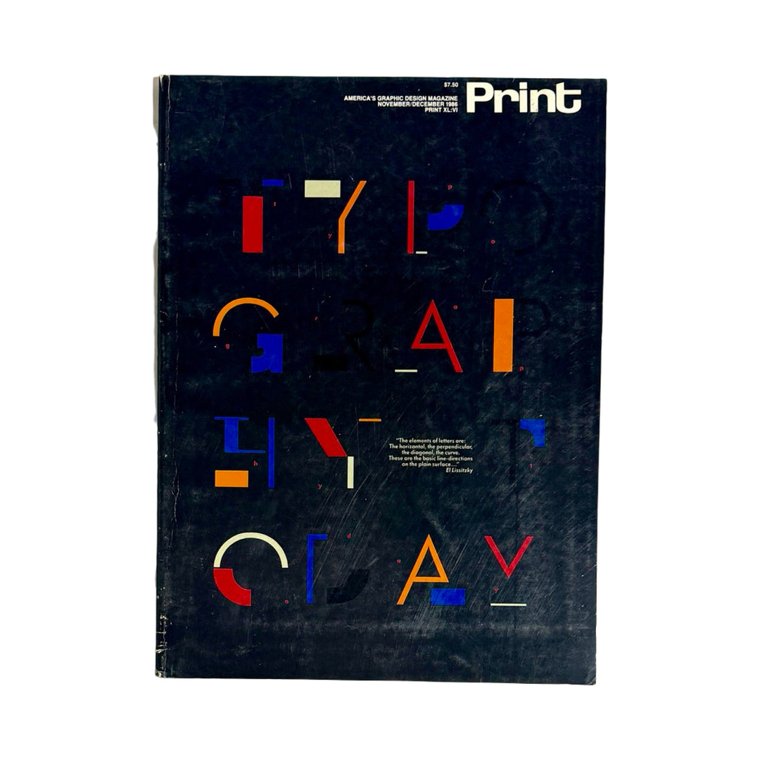 1986 PRINT MAGAZINE TYPOGRAPHY EL LISSITZKY VINTAGE GRAPHIC DESIGN ISSUE