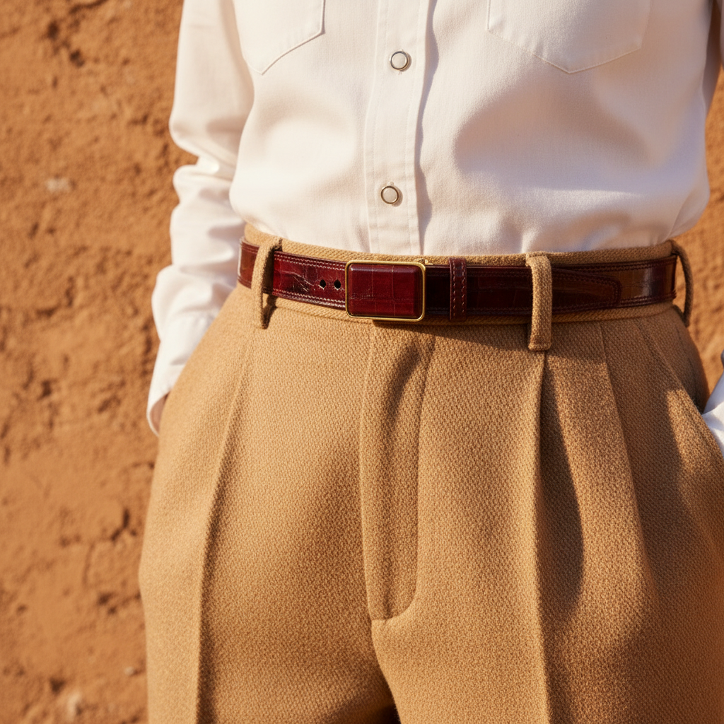 1990’S EEL MADE IN ITALY GENUINE LEATHER GOLDTONE SKINNY BELT MEDIUM