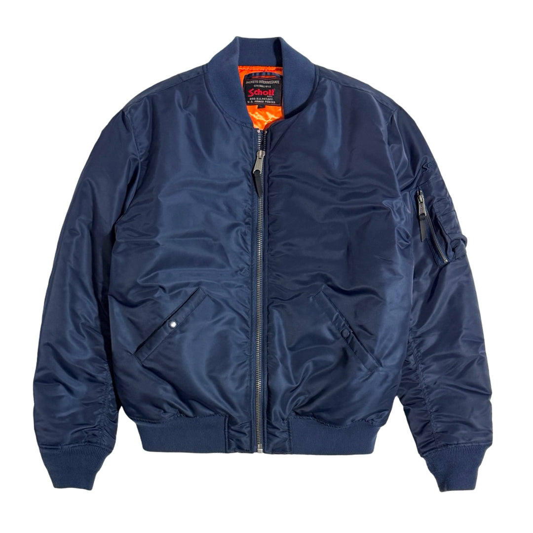 1990’S DEADSTOCK SCHOTT NYC MADE IN USA MA-1 STYLE BOMBER JACKET X-LARGE