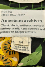 Load image into Gallery viewer, 1980’S AMERICAN ARCHIVES 100% SILK PINEAPPLES S/S B.D. SHIRT LARGE
