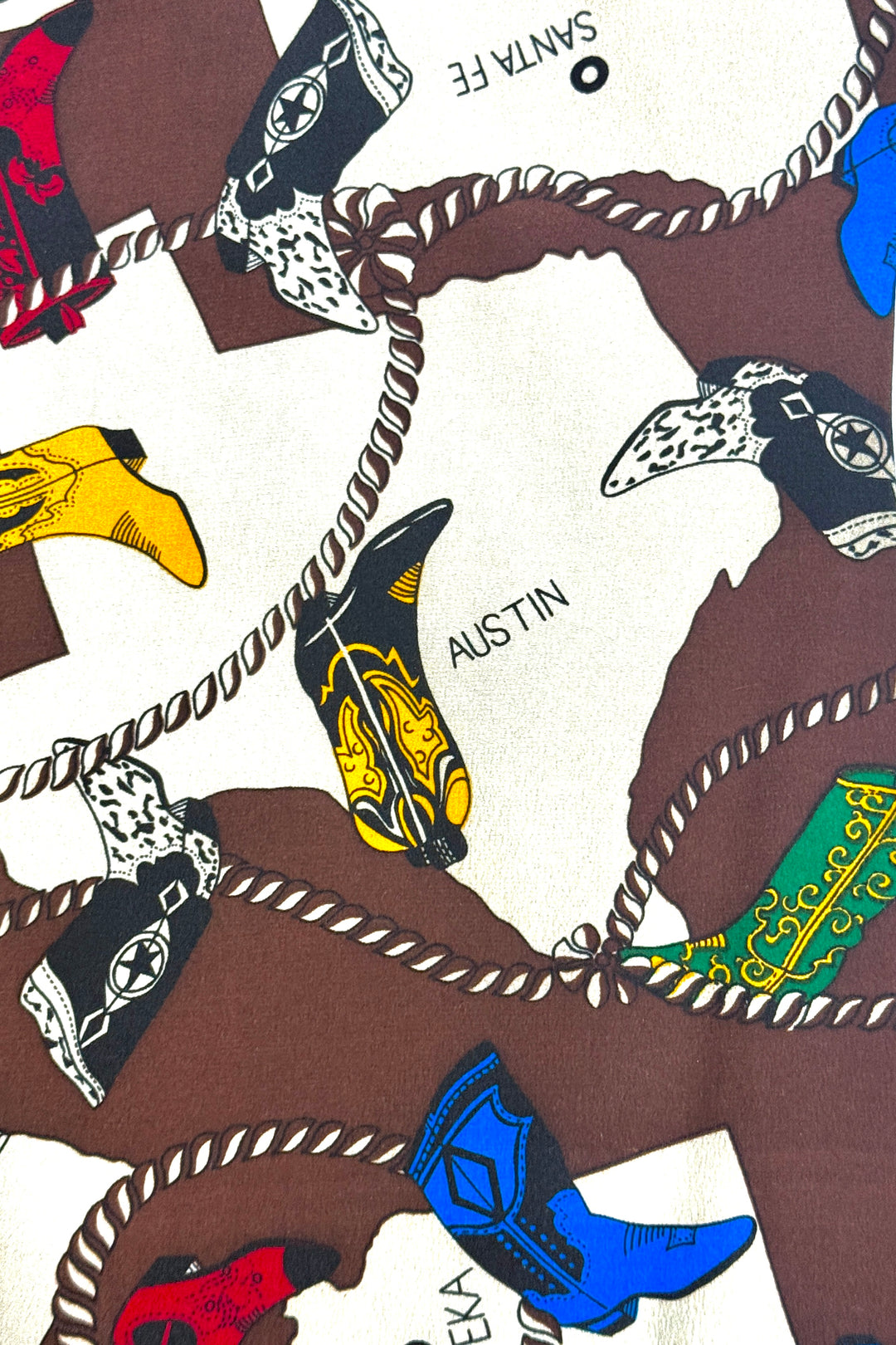 1990’S SPENSERJEREMY 100% SILK SOUTHWESTERN COWBOY BOOTS VEST X-LARGE