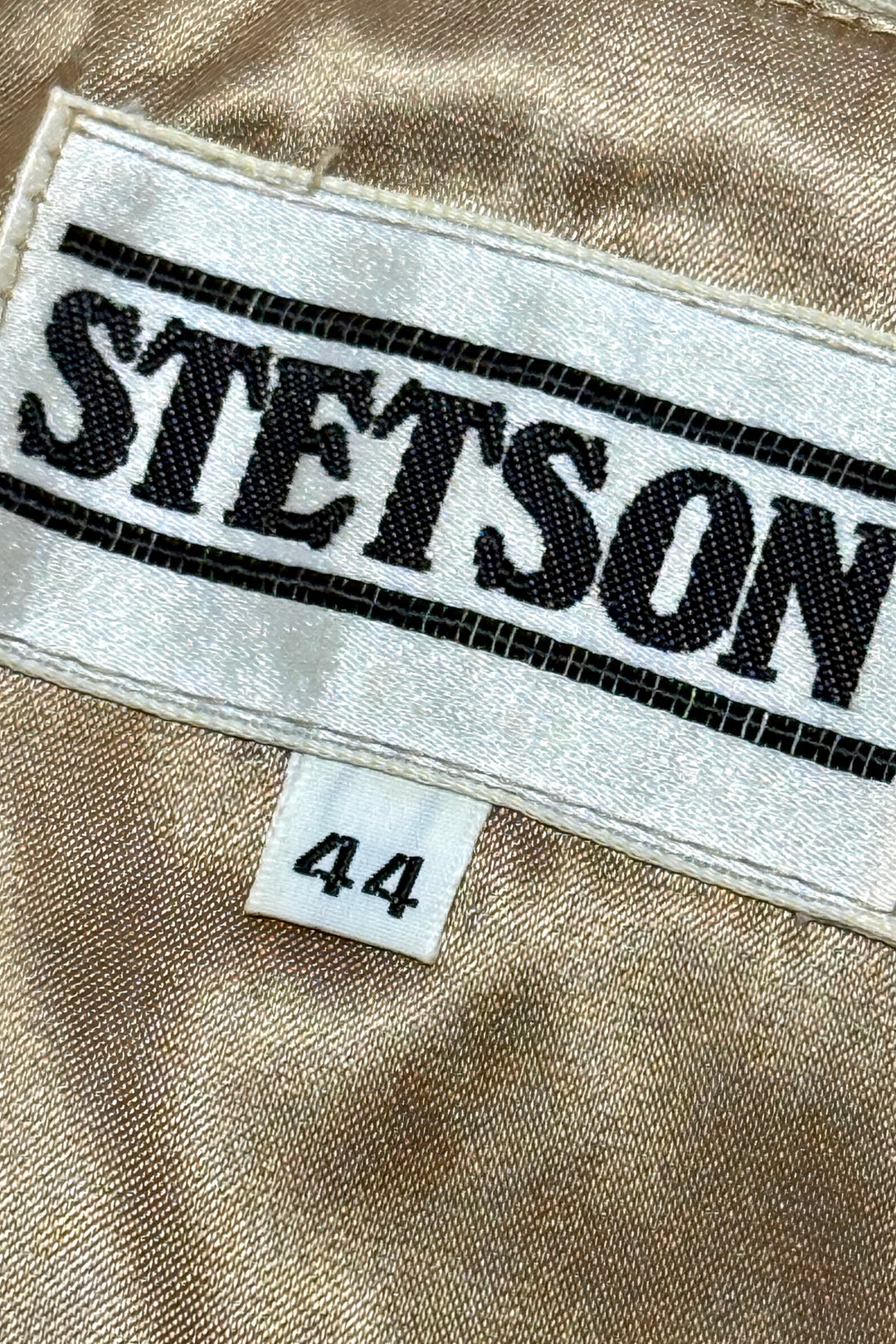 1970’S DEADSTOCK STETSON MADE IN USA CROPPED CORDUROY YOKE WESTERN QUILTED PUFFER JACKET X-LARGE