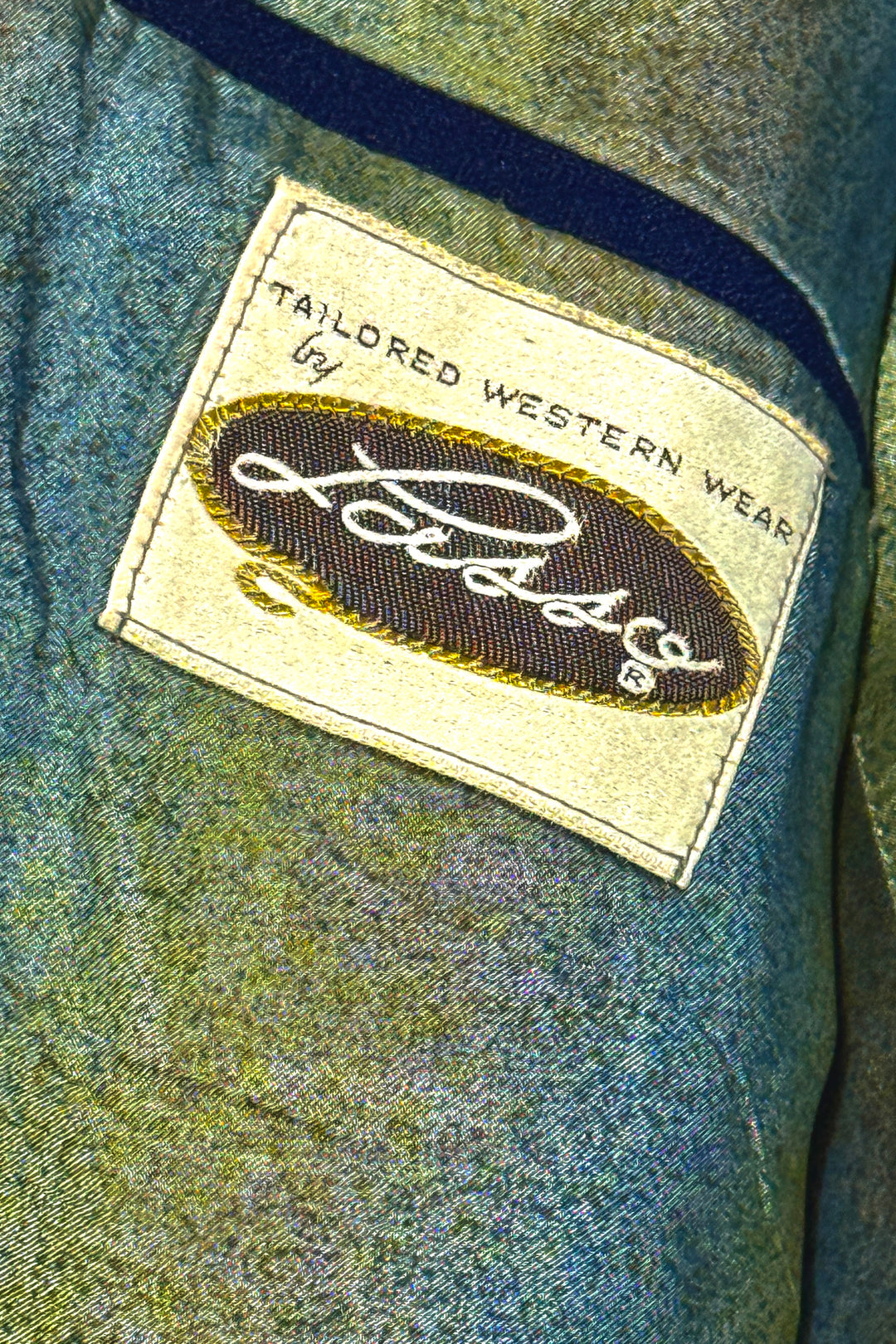 1960’S LASSO WESTERNWEAR MADE IN USA “LAS VEGAS” NAVY WESTERN SUIT JACKET BLAZER 44R