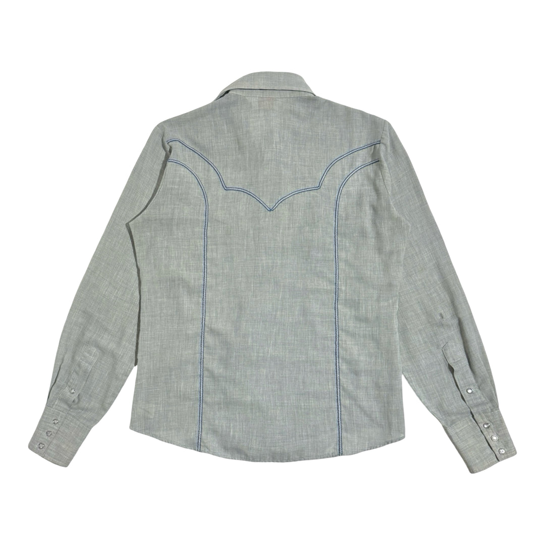 1970’S MILLER WESTERNWEAR MADE IN USA WESTERN SMILE POCKET PEARL SNAP L/S B.D. SHIRT MEDIUM