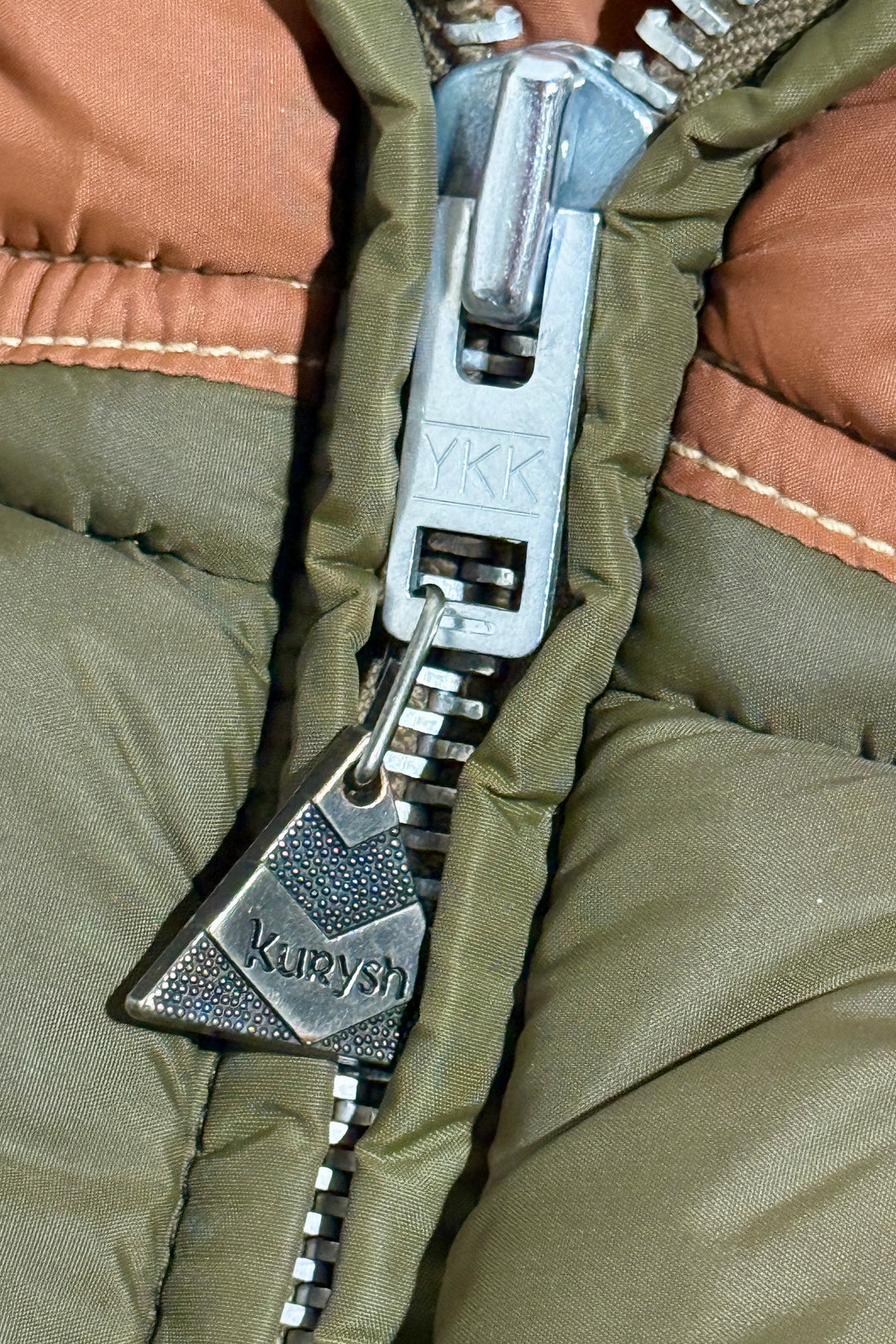 1970’S DOUBLE K BRAND MADE IN USA CROPPED CONTRAST YOKE SHERPA COLLAR WESTERN PUFFER JACKET LARGE