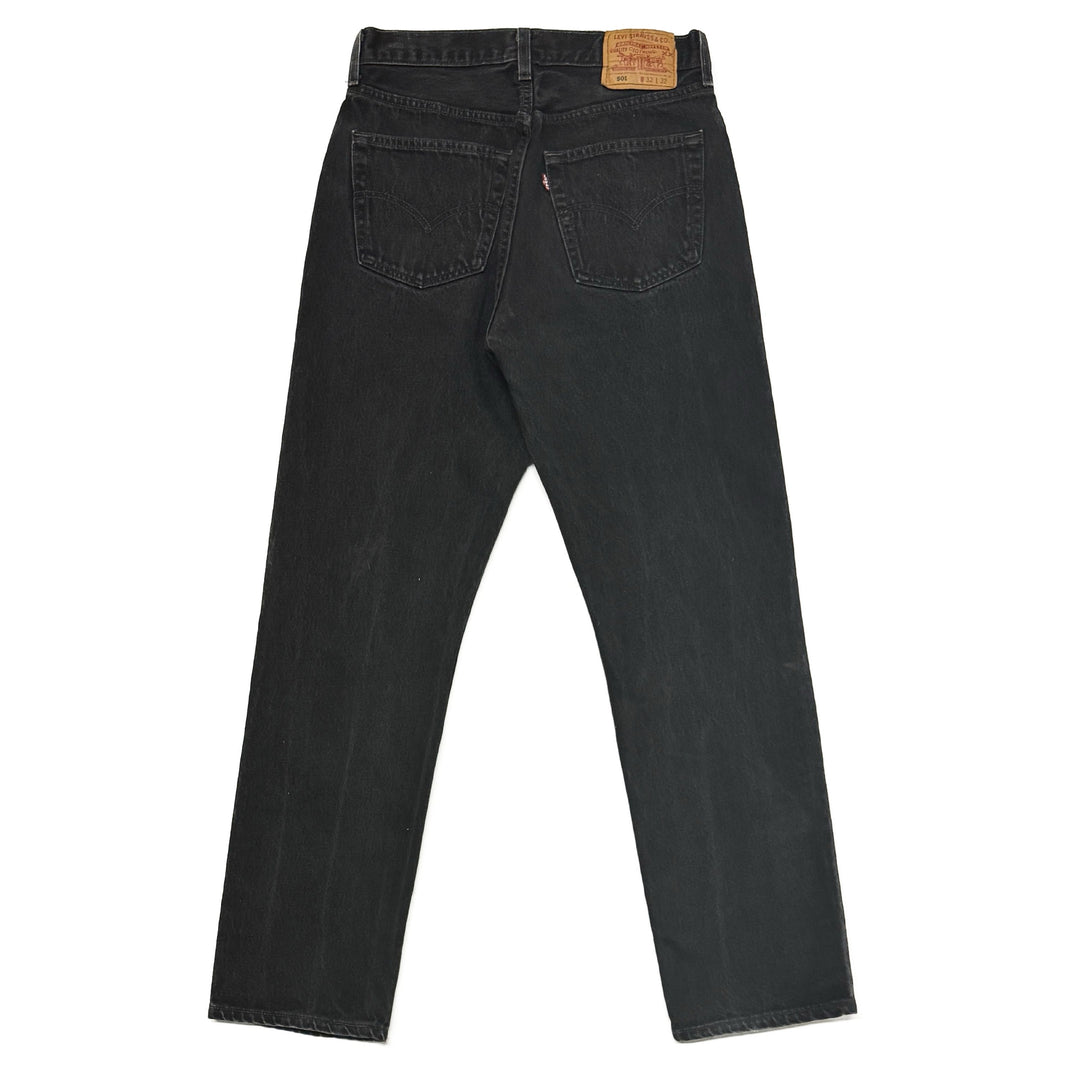 1990’S LEVI’S 501 MADE IN USA FADED BLACK DENIM JEANS 28 X 30