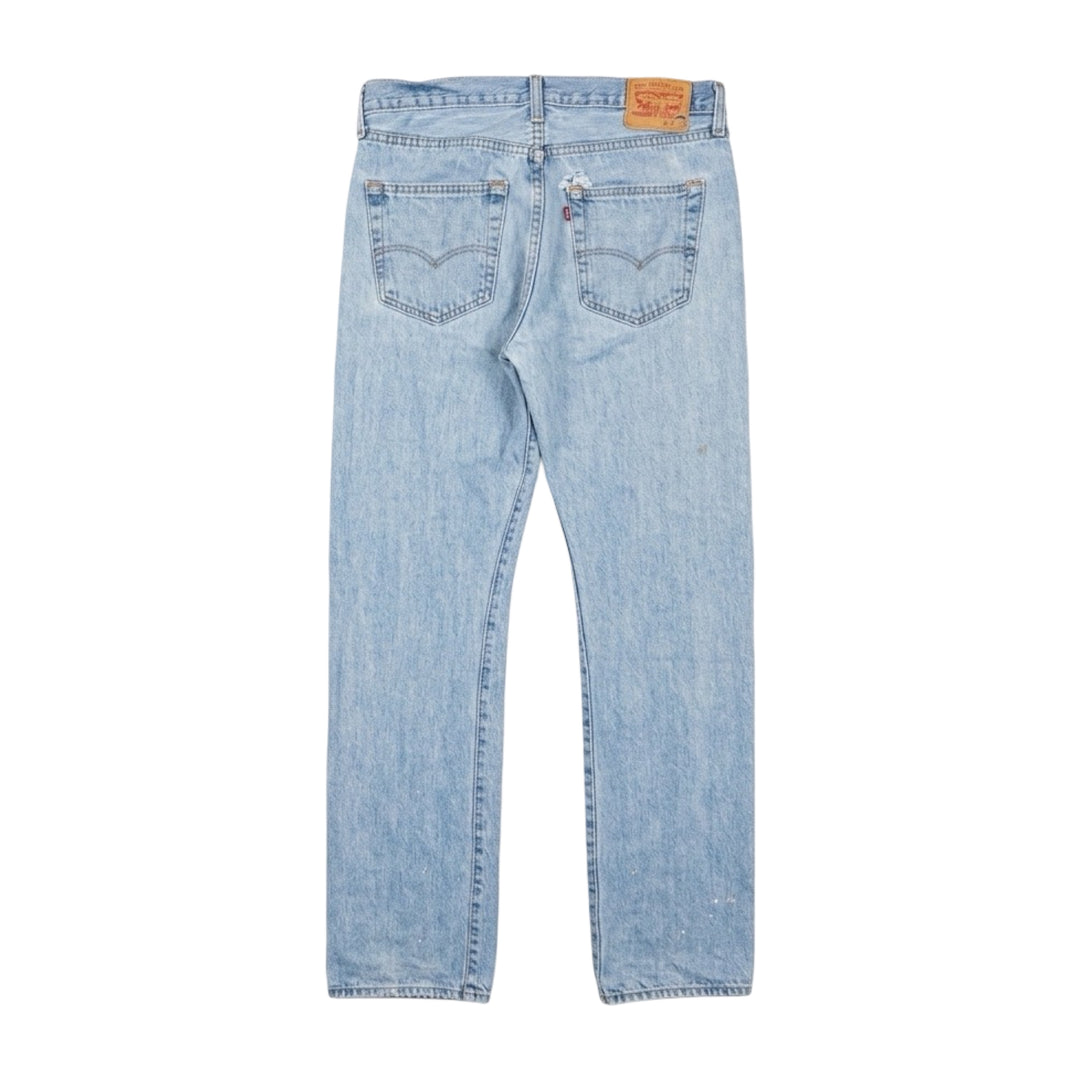 2000’S LEVI’S 501 THRASHED LIGHT WASH DENIM JEANS 34 X 34