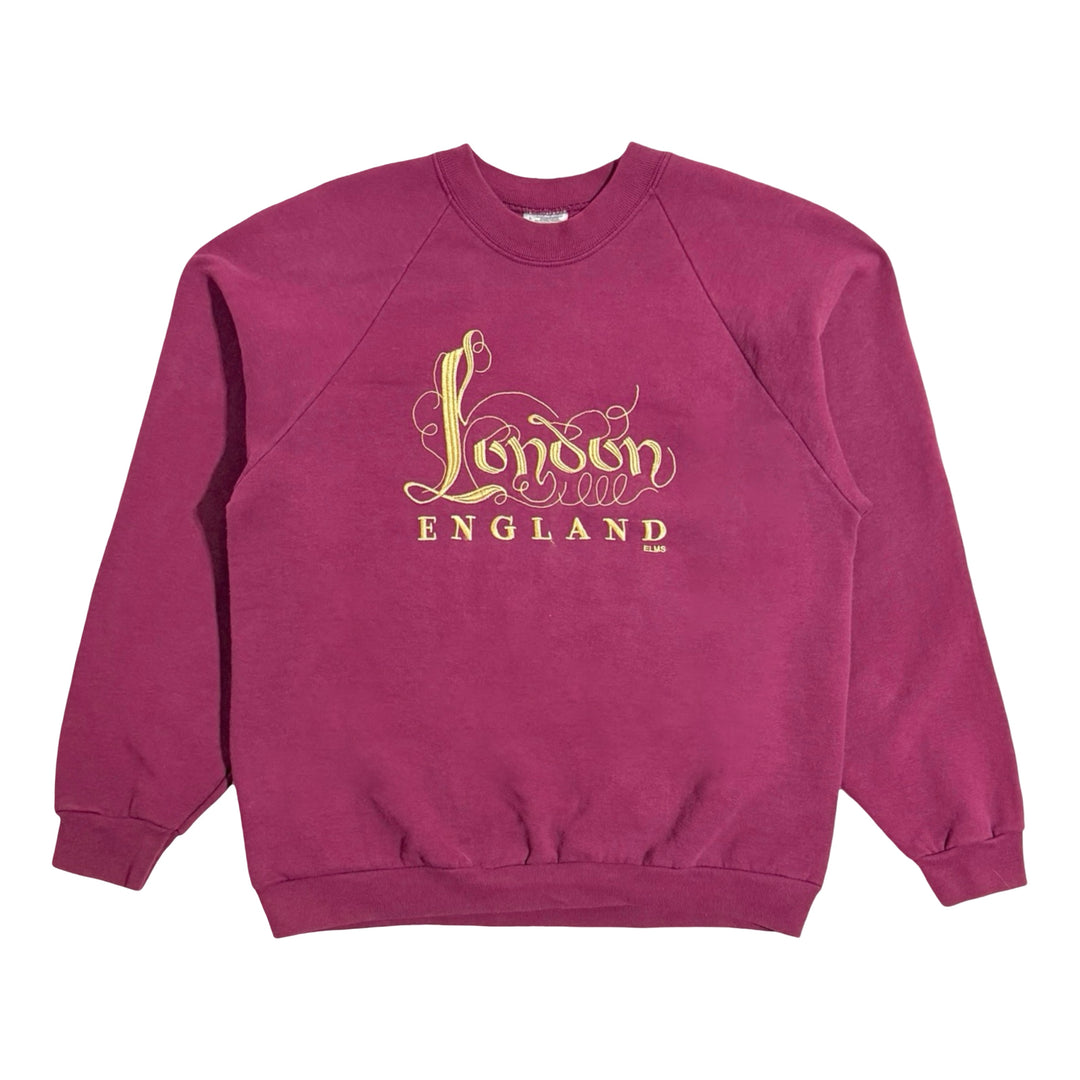 1980’S LONDON ENGLAND MADE IN IRELAND SOUVENIR BRUSHED FLEECE RAGLAN SLEEVE SWEATER LARGE