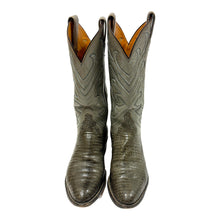 Load image into Gallery viewer, 1980’S TONY LAMA MADE IN USA LIZARD LEATHER GRAY COWBOY BOOTS 9
