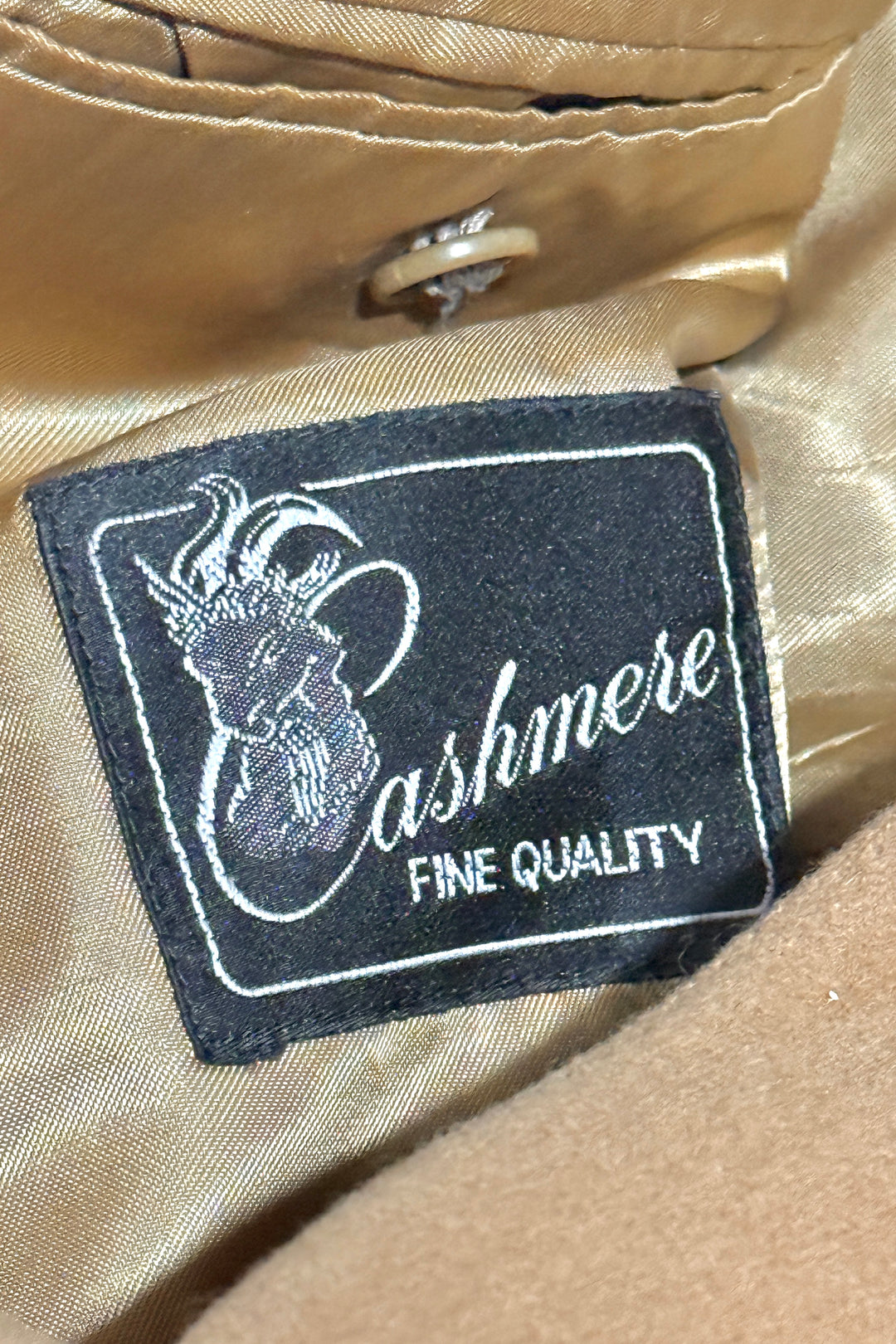 1980’S YVES SAINT LAURENT MADE IN FRANCE CASHMERE CAMEL DOUBLE BREASTED SUIT JACKET BLAZER 44R