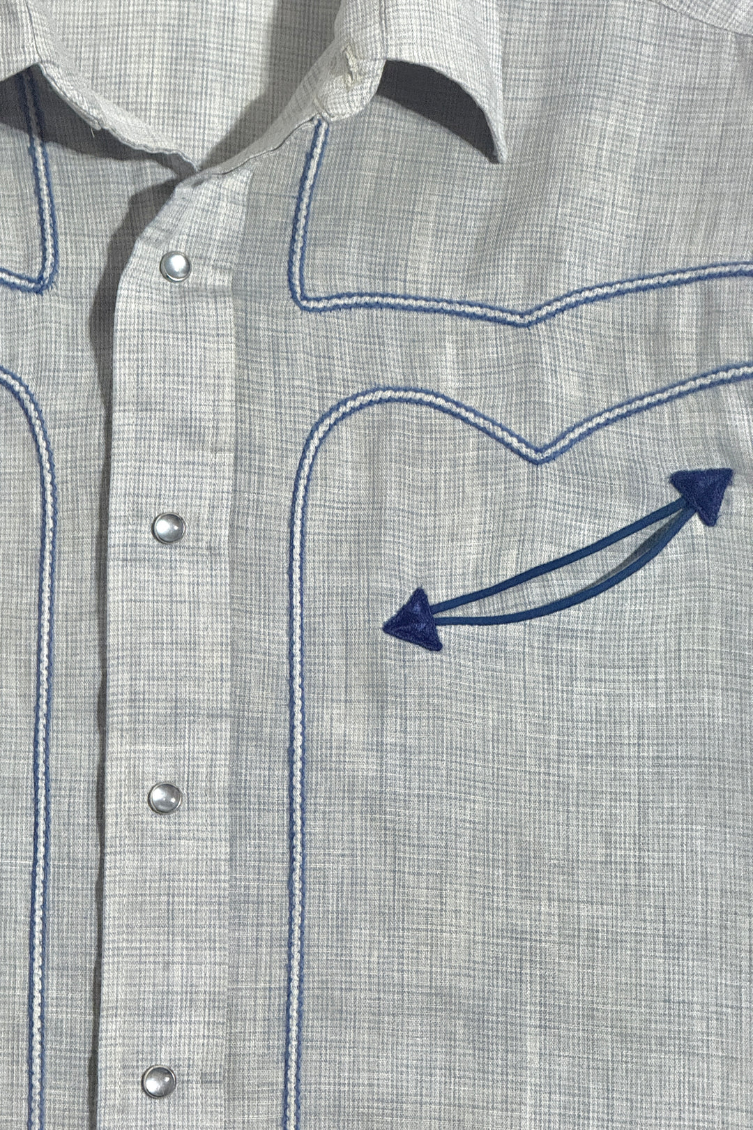 1970’S MILLER WESTERNWEAR MADE IN USA WESTERN SMILE POCKET PEARL SNAP L/S B.D. SHIRT MEDIUM