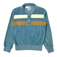 Load image into Gallery viewer, 1970’S KENNINGTON MADE IN JAPAN CROPPED VELOUR STRIPED KNIT L/S B.D. POLO SHIRT SMALL
