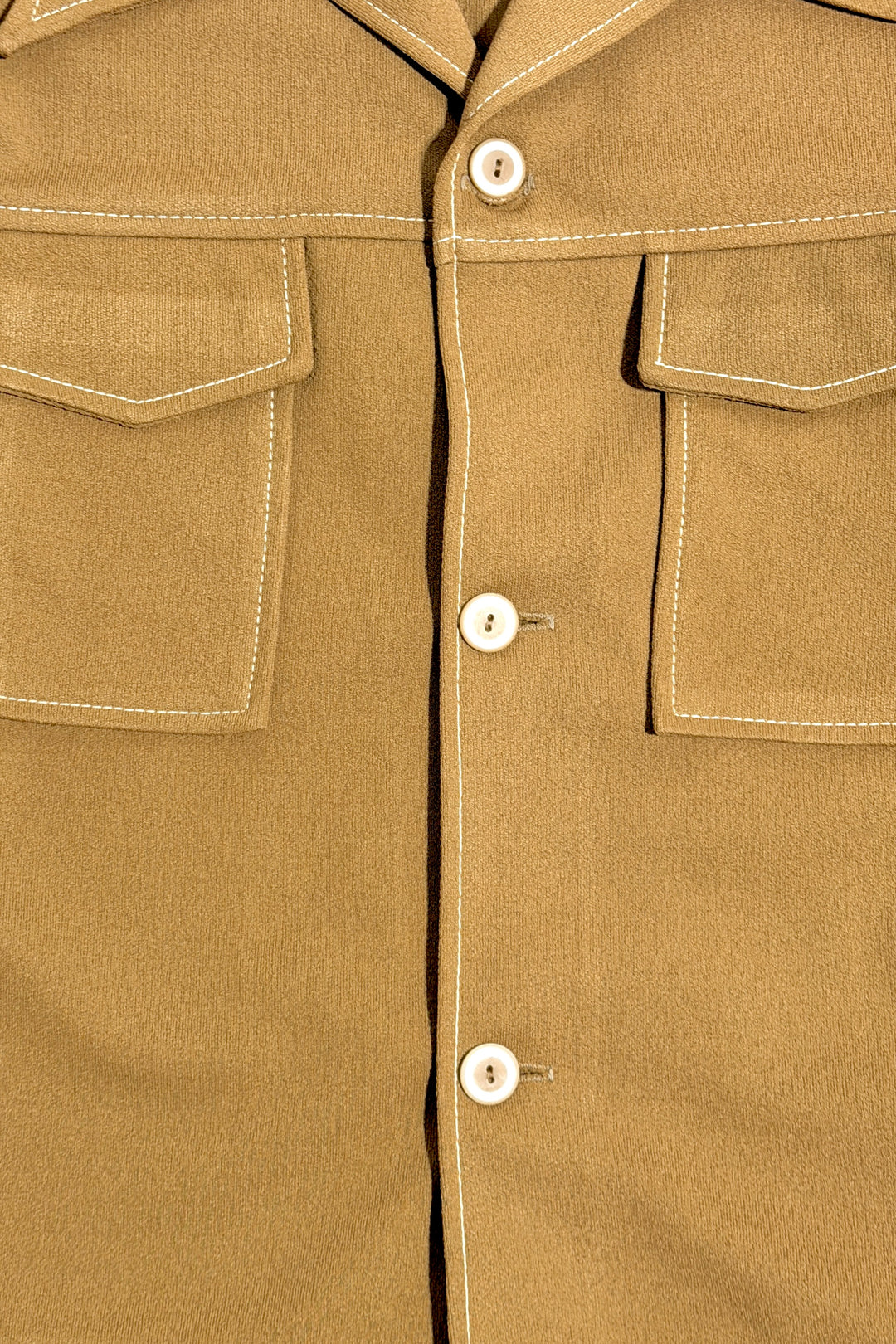 1960’S DOUBLE KNIT MADE IN USA CROPPED DESERT TAN KNIT WESTERN JACKET MEDIUM
