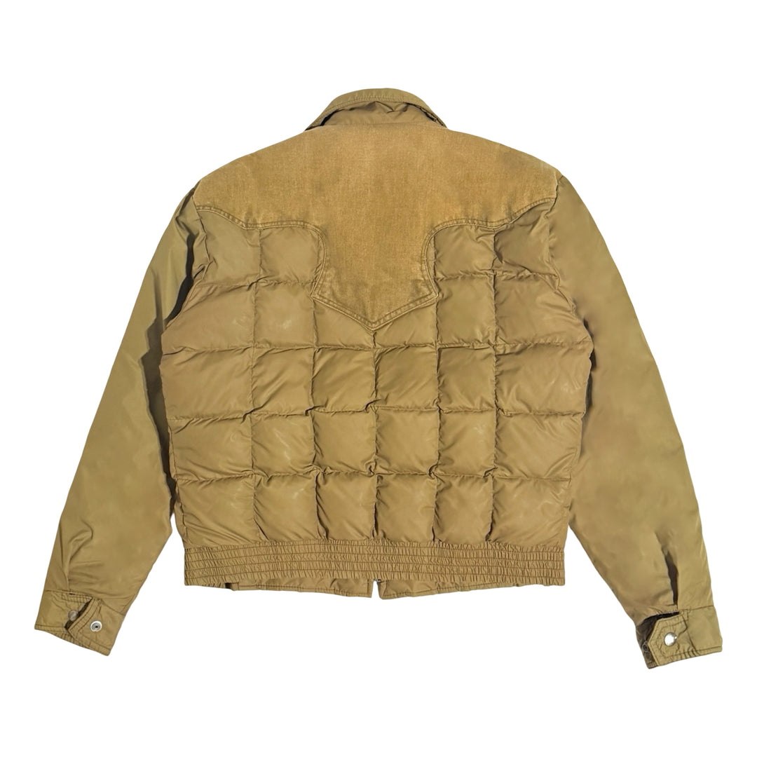 1970’S TEMPCO MADE IN USA CROPPED WESTERN YOKE QUILTED GOOSE DOWN JACKET LARGE