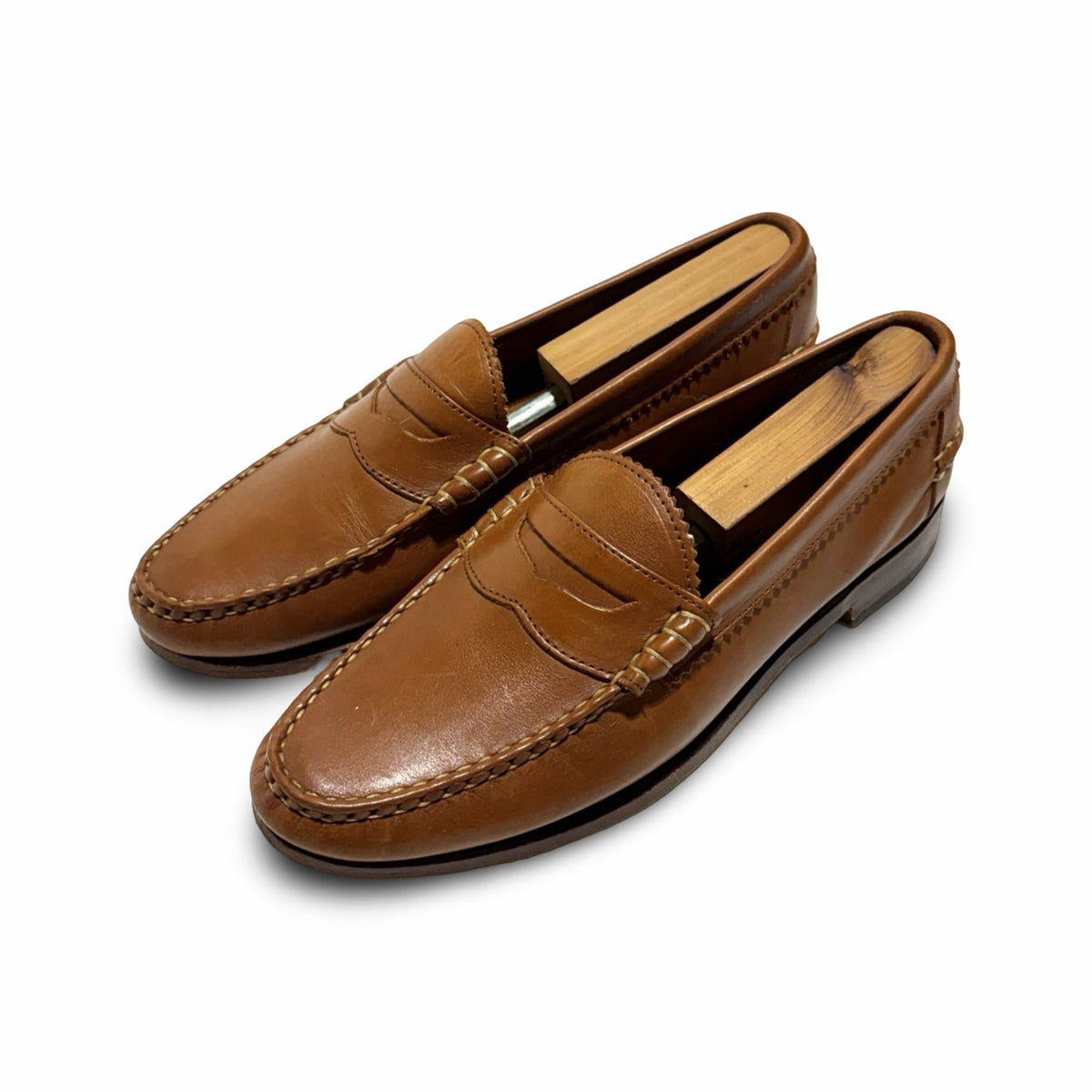 Allen Edmonds Kenwood made in USA tan leather penny loafers 10