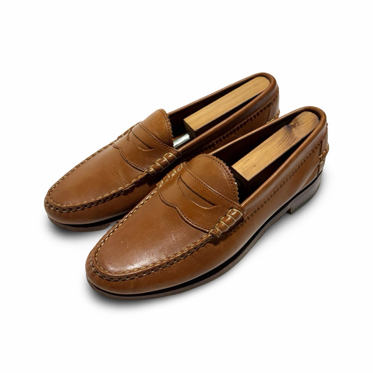 Allen Edmonds Kenwood made in USA tan leather penny loafers 10