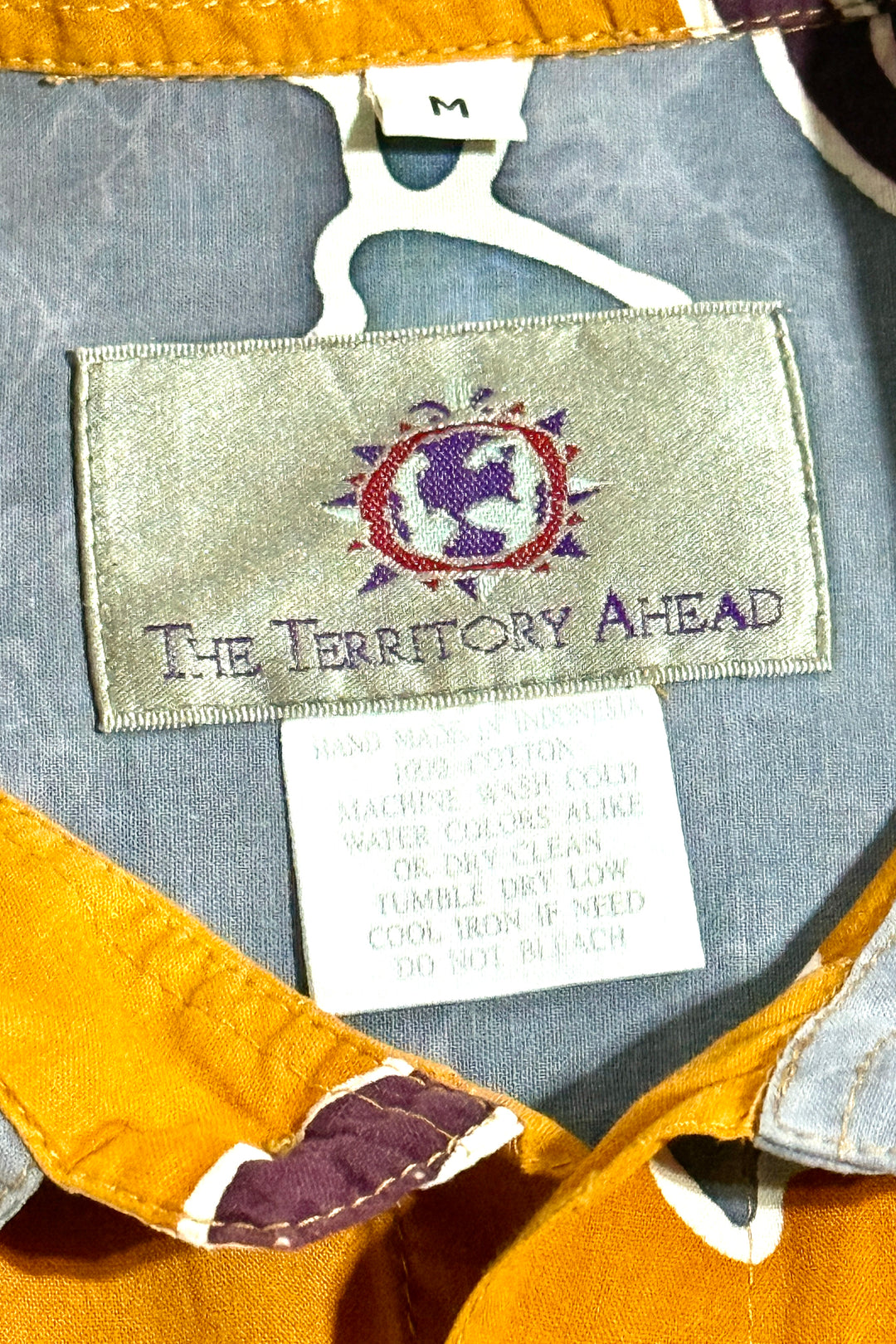1990’S TERRITORY AHEAD HAND PRINTED BATIK RAYON S/S B.D. SHIRT X-LARGE