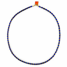 Load image into Gallery viewer, 1990’S 24 INCH ROUND BEADED LAPIS LAZULI &amp; STERLING SILVER NECKLACE
