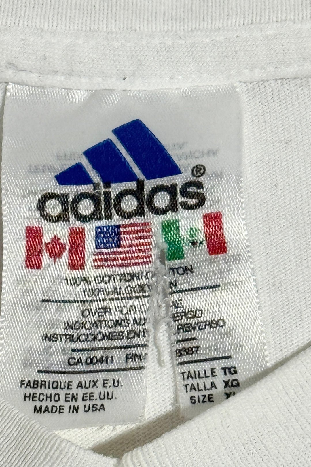 1990’S ADIDAS MADE IN USA V NECK L/S T-SHIRT LARGE