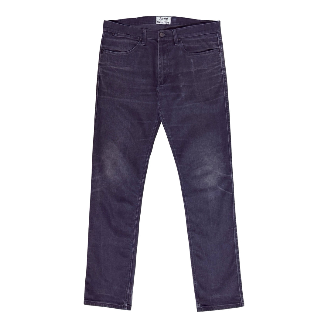 2000’S ACNE STUDIOS MAX BLUE SPEED FADED BLACK SKINNY JEANS 32 X 30