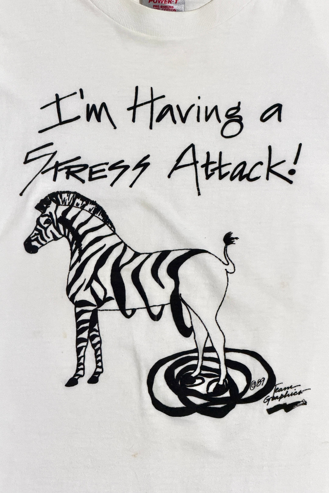 1980’S STRESS ATTACK MADE IN USA WHITE SINGLE STITCH S/S T-SHIRT LARGE