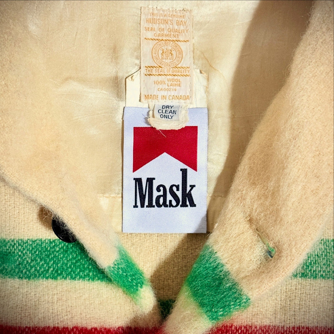 1960’S MASK X HUDSON’S BAY MADE IN CANADA CROPPED WOOL TYPE 2 TRUCKER JACKET MEDIUM
