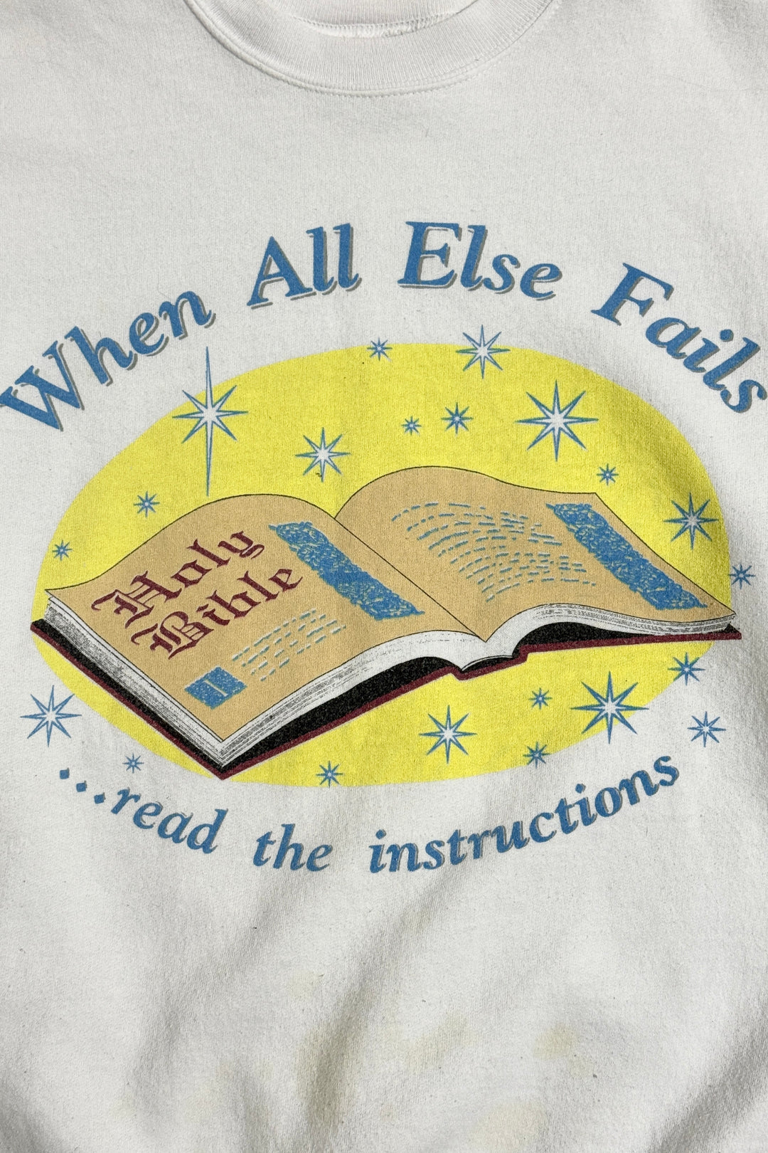 1990’S HOLY BIBLE MADE IN USA BRUSHED FLEECE CREWNECK SWEATER X-LARGE