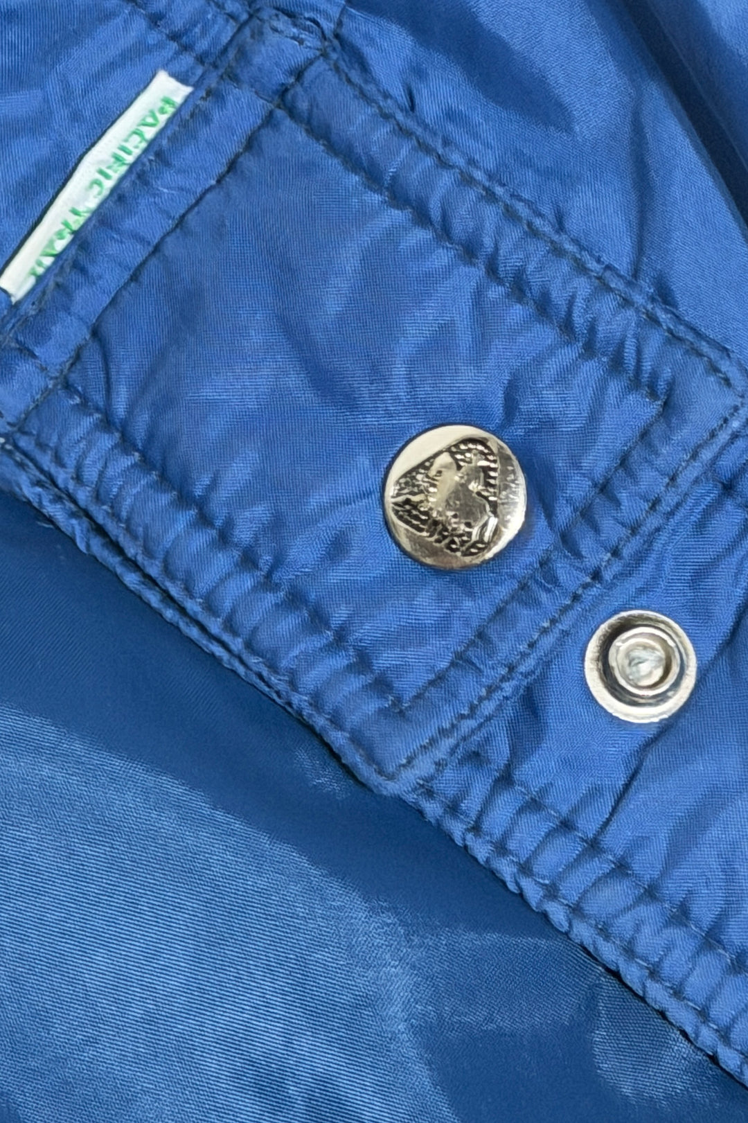 1970’S PACIFIC TRAIL MADE IN USA CROPPED BLUE INSULATED SKI TRUCKER JACKET LARGE