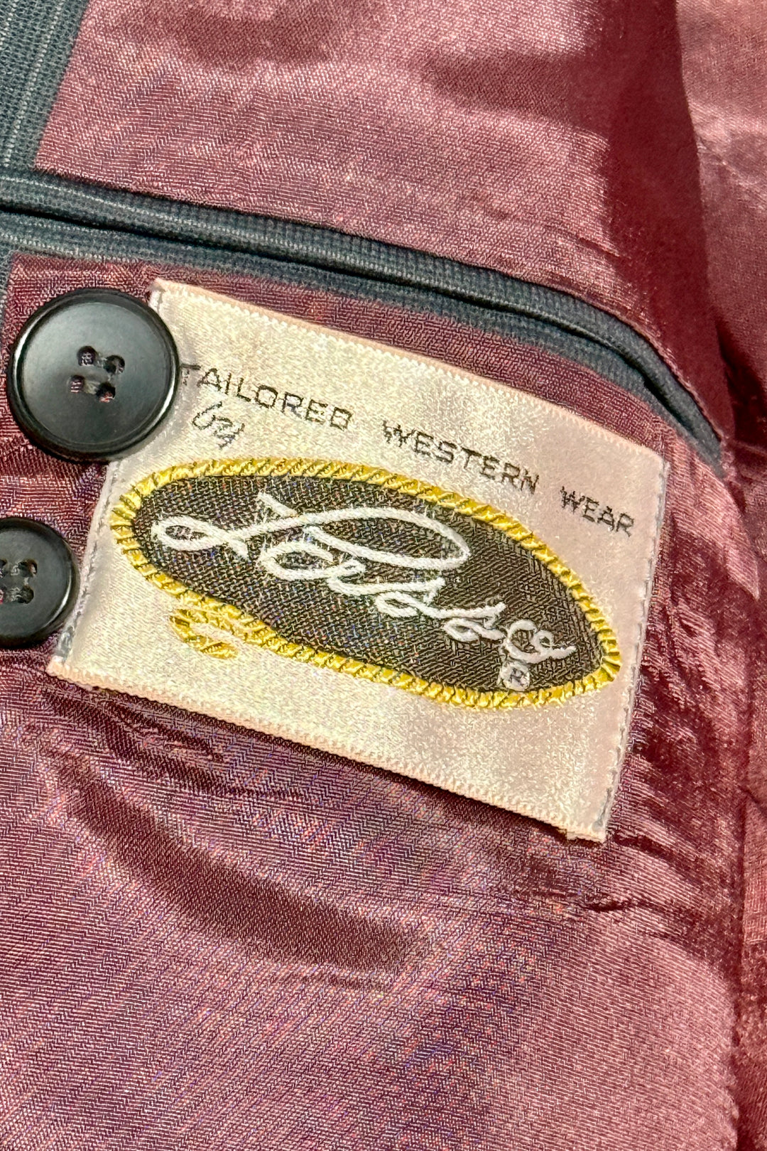 1970’S LASSO WESTERNWEAR MADE IM USA “LAS VEGAS” PINSTRIPE GRAY WESTERN SUIT JACKET BLAZER 44R