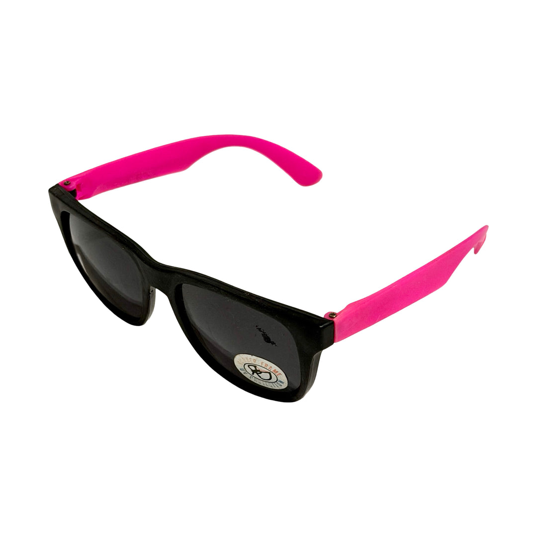 1990’S DEADSTOCK CONTRAST BLACK &amp; PINK WAYFARER STYLE SUNGLASSES