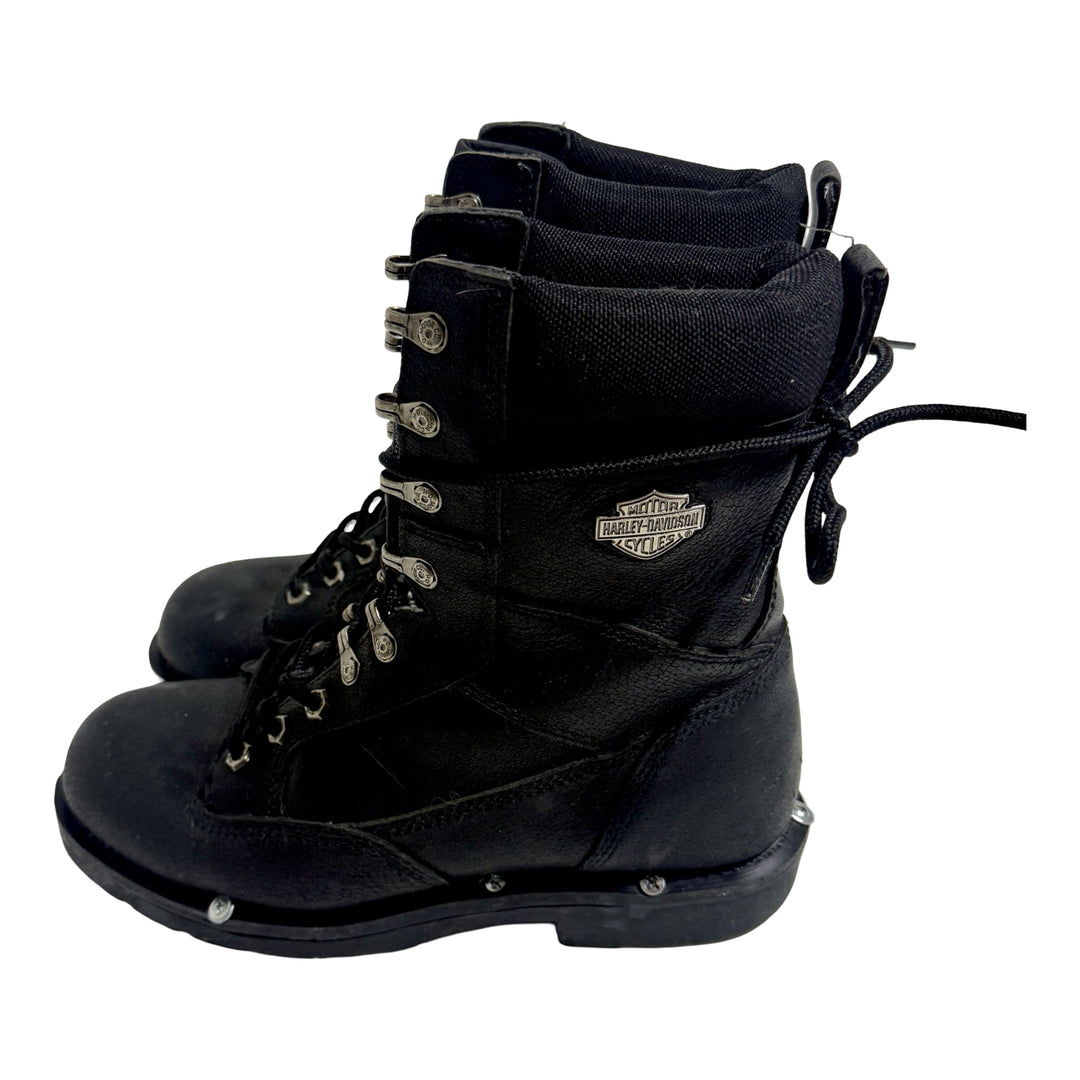 1990’S HARLEY-DAVIDSON REPAIRED LEATHER LUG SOLE MOTORCYCLE WORK BOOTS 9.5