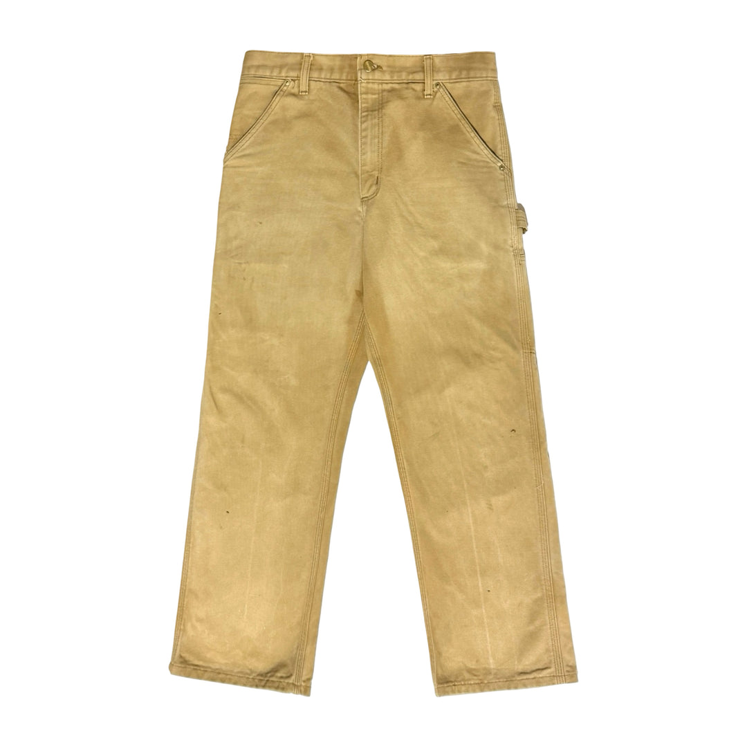 1990’S CARHARTT UNION MADE IN USA FADED DUCK CANVAS CARPENTER PANTS 34 X 30