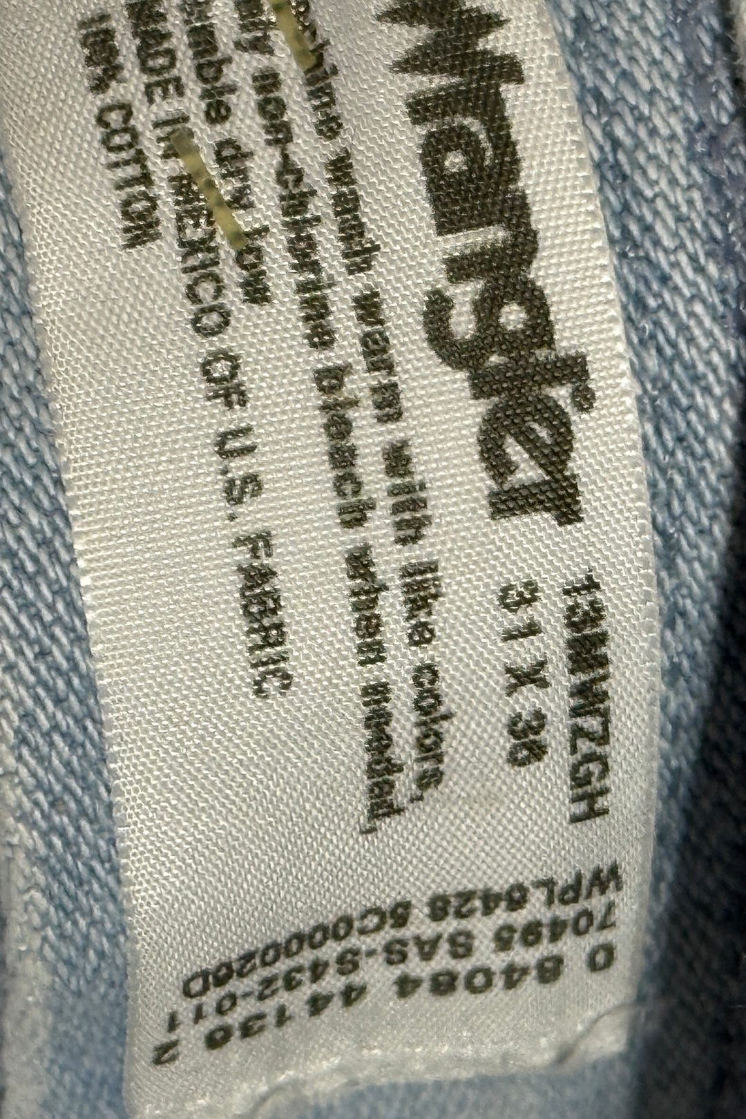 2000’S WRANGLER 13MWZ LIGHT WASH COWBOY CUT DENIM JEANS 30 X 36