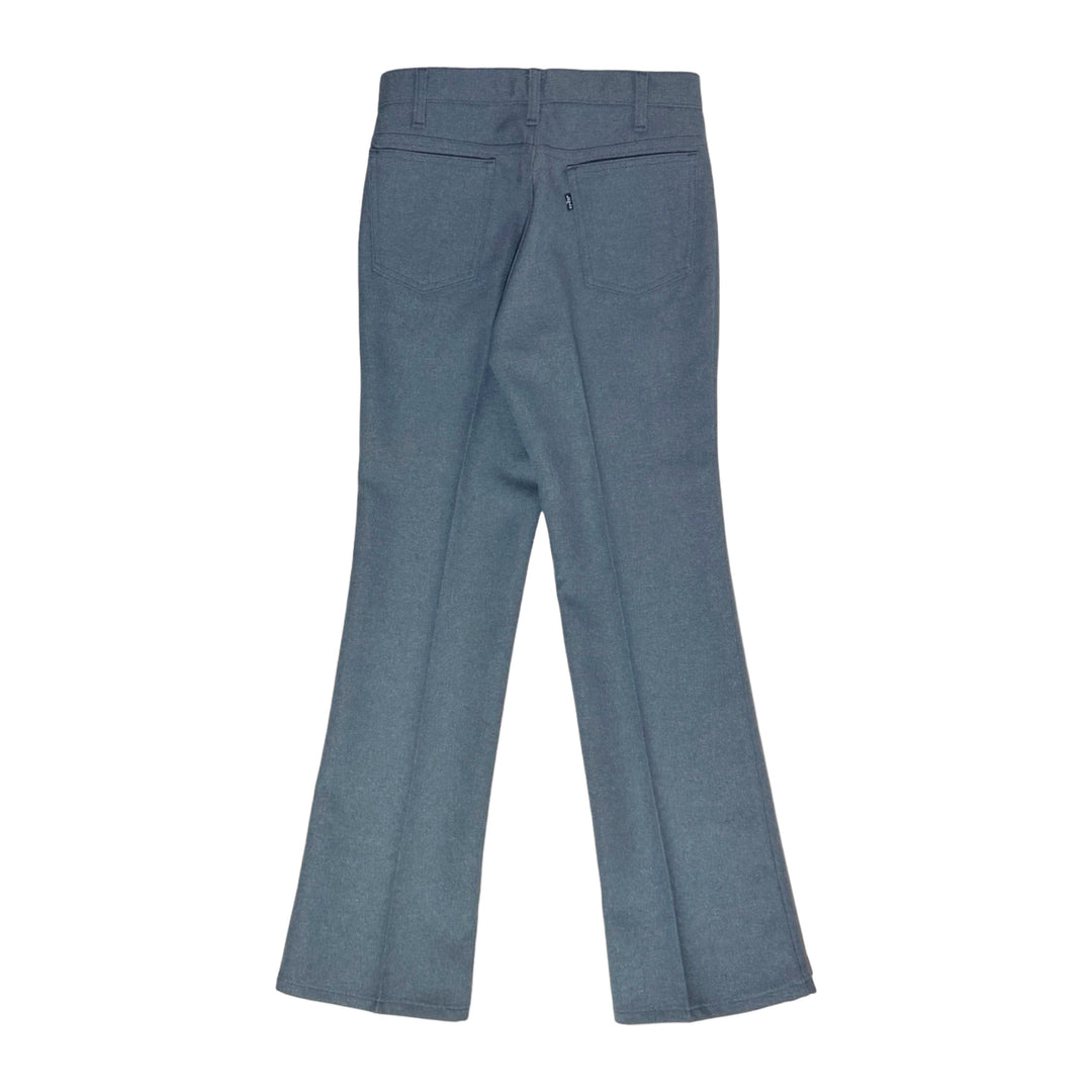1990’S DEADSTOCK LEVI’S STAPREST 517 MADE IN USA MARLED LIGHT BLUE WESTERN BOOTCUT PANTS 28 X 30