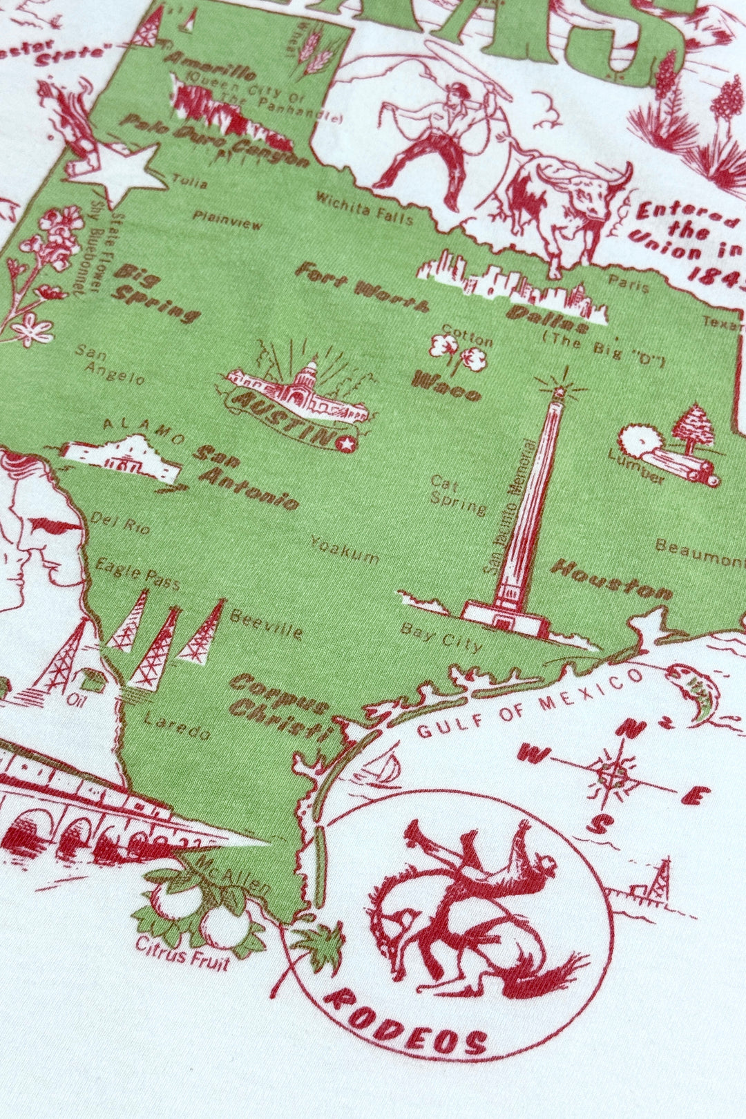 1980’S TEXAS MADE IN USA SINGLE STITCH WHITE JERSEY S/S T-SHIRT LARGE