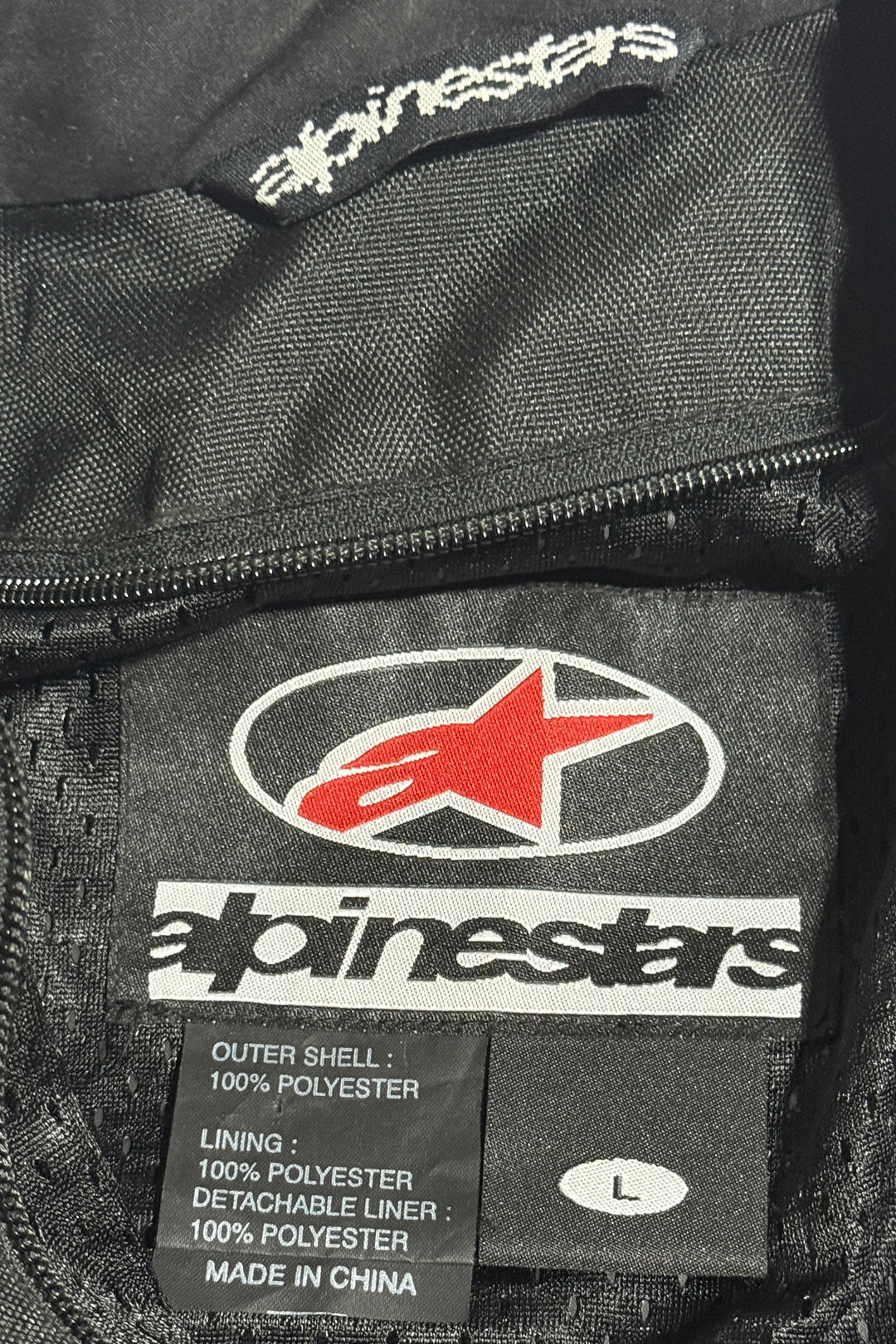 2000’S ALPINESTARS CROPPED BLACK DRYSTAR TECH LOGO MOTORCYCLE JACKET LARGE
