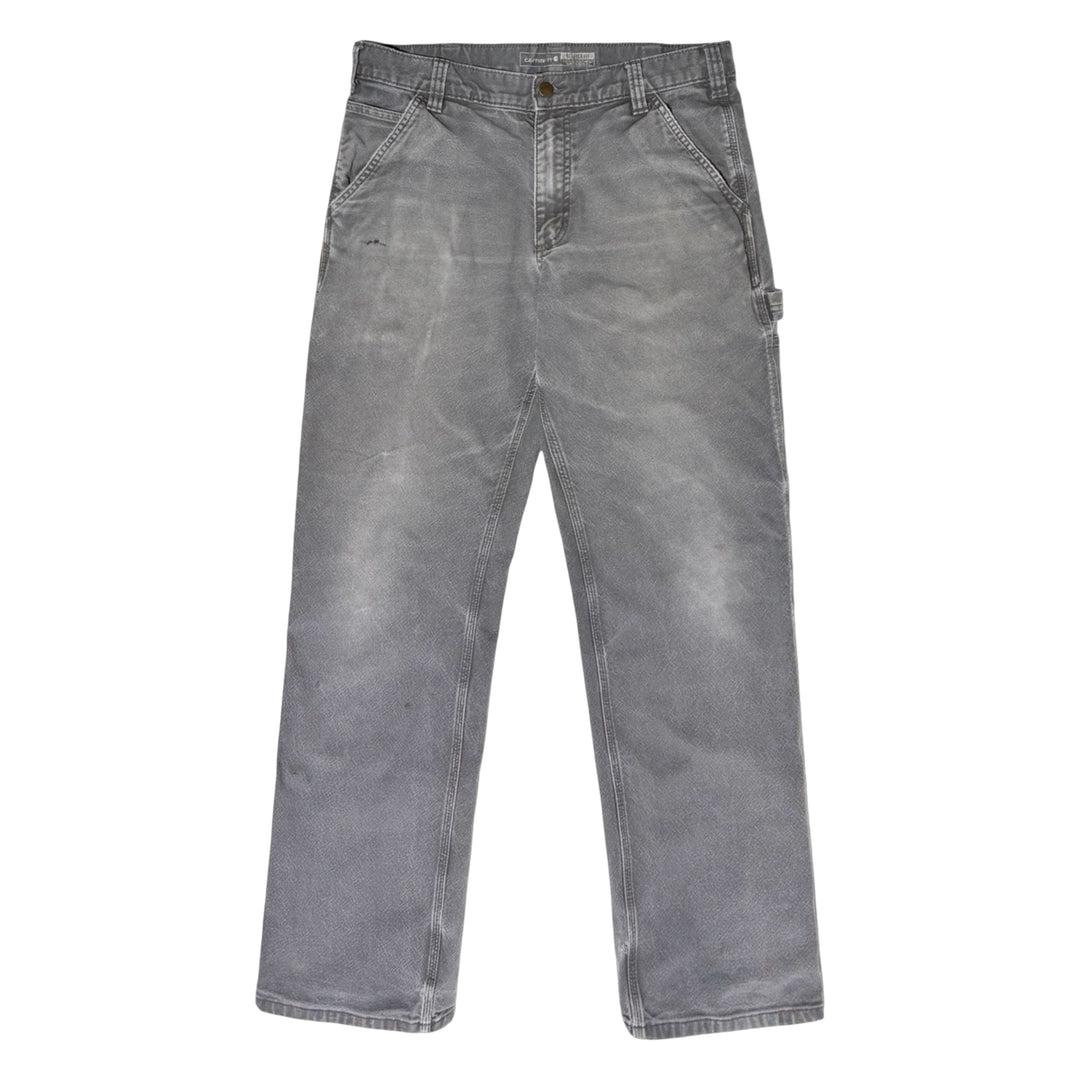 1990’S CARHARTT FADED GREY CARPENTER PANTS 34 X 30