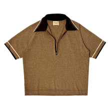 Load image into Gallery viewer, 1950’S DONEGAL MADE IN USA KNIT COLESETA CROPPED ZIP S/S B.D. POLO SHIRT LARGE
