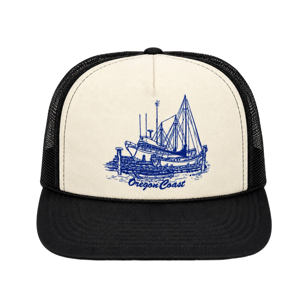 1980’S OREGON COAST WHITE FOAM & BLACK MESH TRUCKER HAT