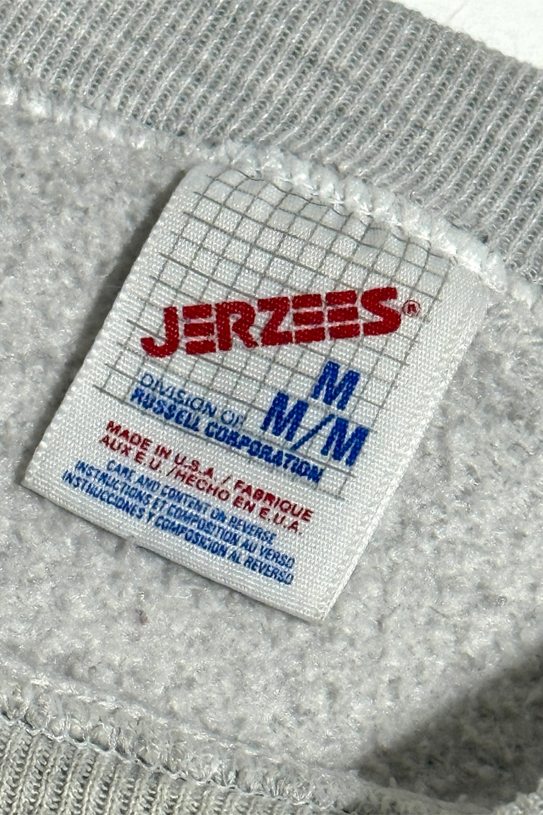 1980’S JERZEES MADE IN USA CROPPED HEATHER GRAY SWEATSHIRT SWEATER MEDIUM