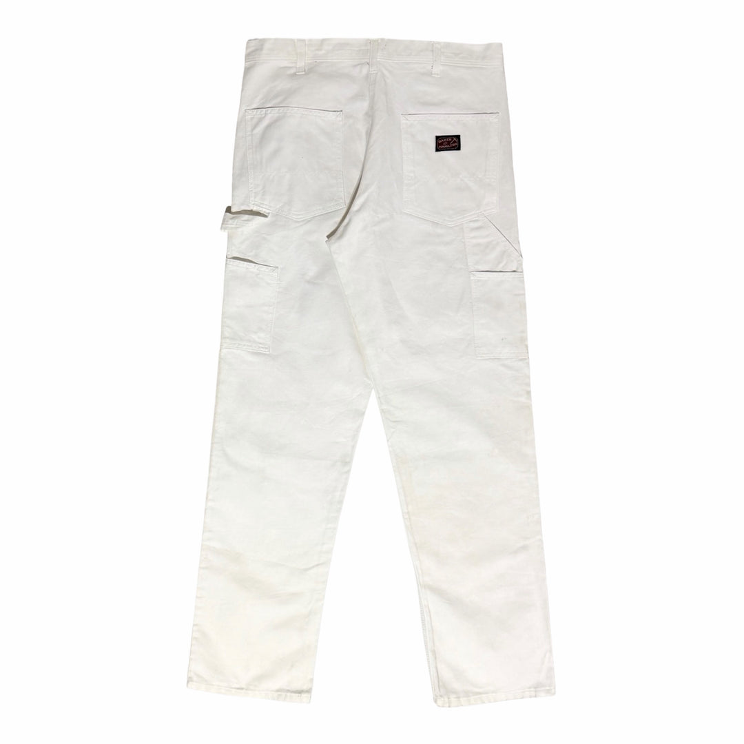 1990’S BAKER &amp; HAMILTON MADE IN USA WHITE PAINTER CARPENTER WORKWEAR PANTS 36 X 34