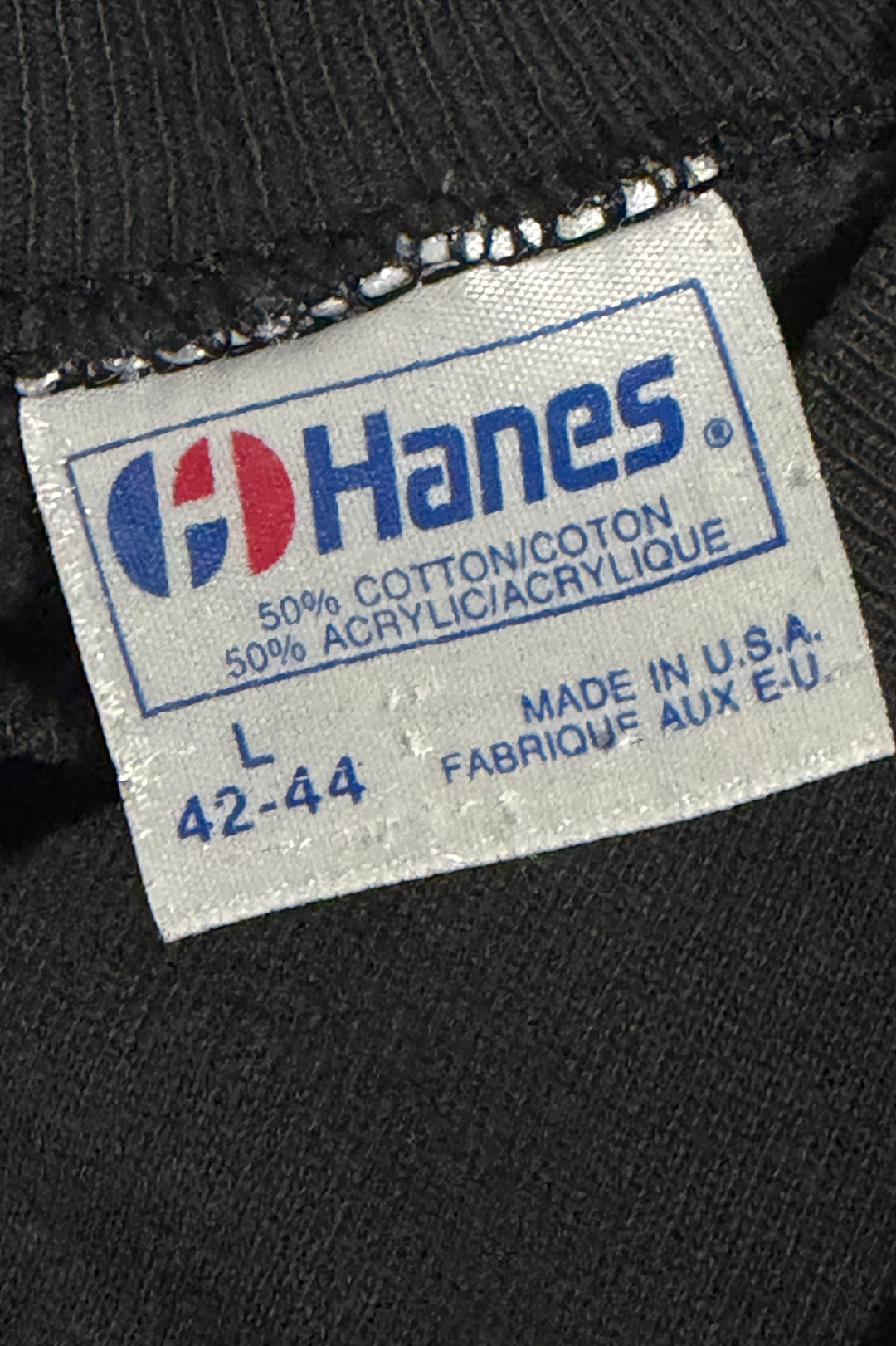 1990’S NEW MEXICO THEATER MADE IN USA FADED BLACK FLEECE RAGLAN SLEEVE L/S CREWNECK SWEATER LARGE