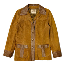 Load image into Gallery viewer, 1960’S NEW ENGLAND SPORTSWEAR MADE IN USA SUEDE LEATHER PANEL WESTERN JACKET SMALL
