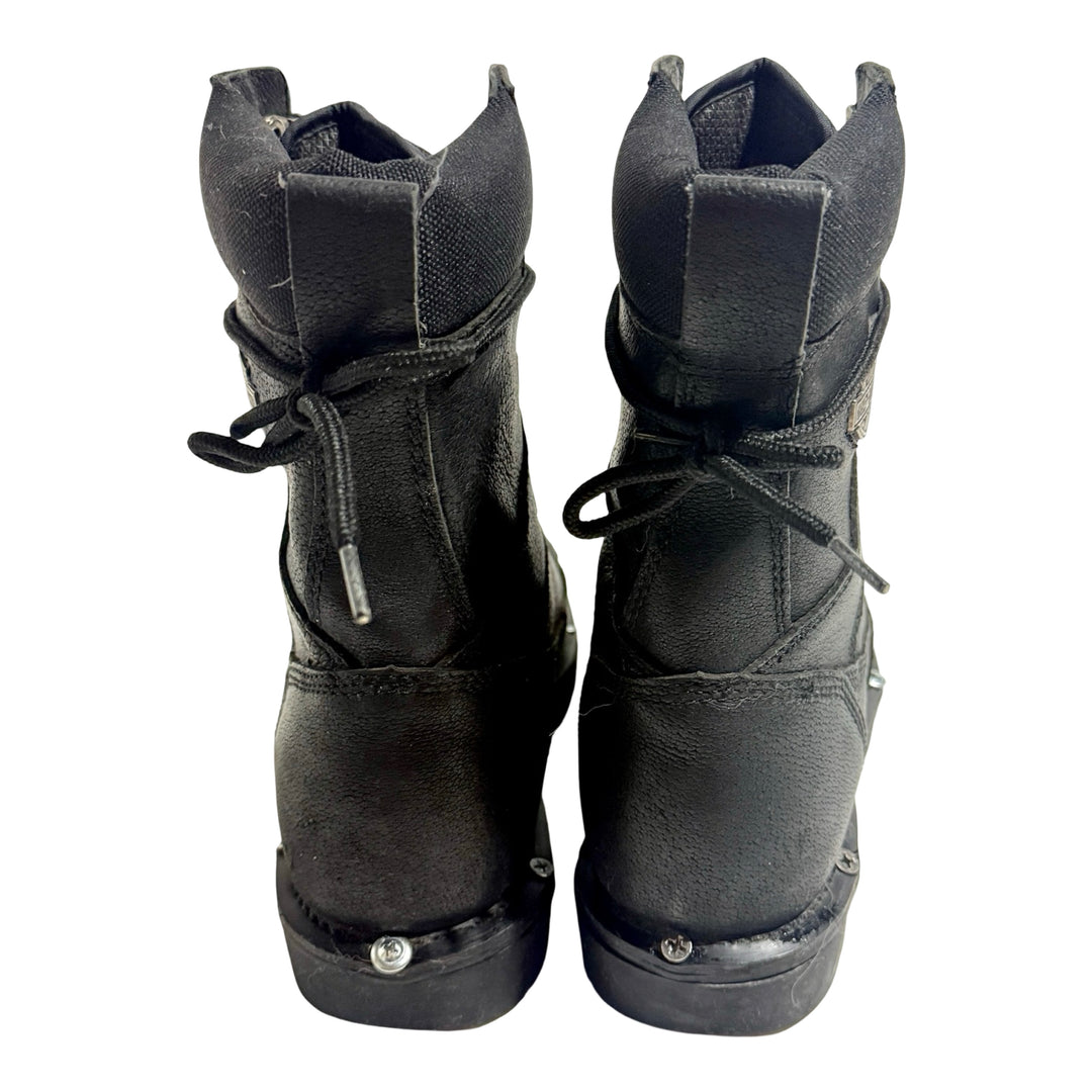 1990’S HARLEY-DAVIDSON REPAIRED LEATHER LUG SOLE MOTORCYCLE WORK BOOTS 9.5