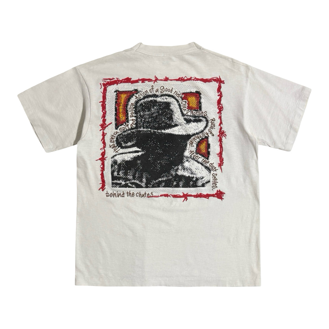 1990’S ROPER WESTERNWEAR MADE IN USA “STUSSY COWBOY” SINGLE STITCH S/S T-SHIRT MEDIUM