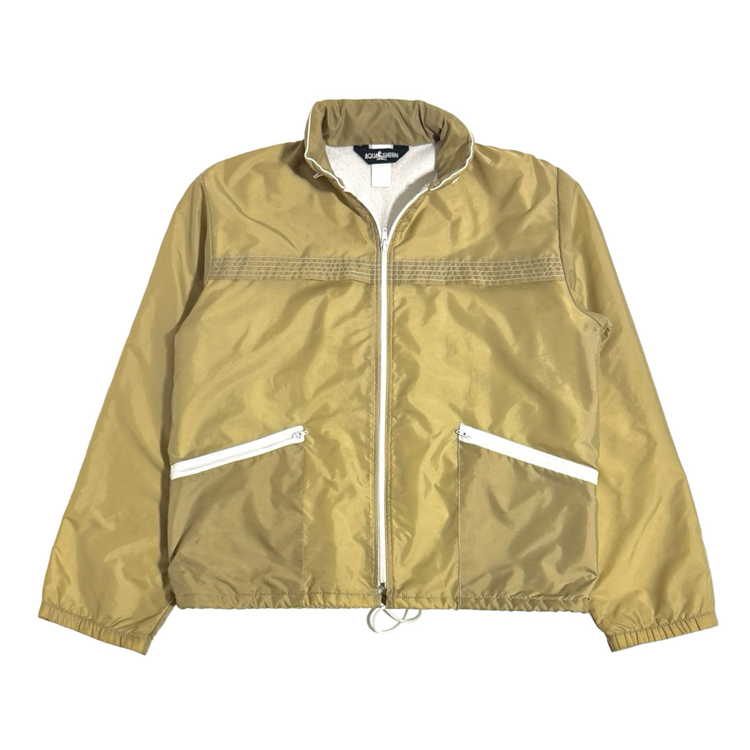 1980’S AQUASHEEN MADE IN USA CROPPED ZIP WINDBREAKER JACKET MEDIUM