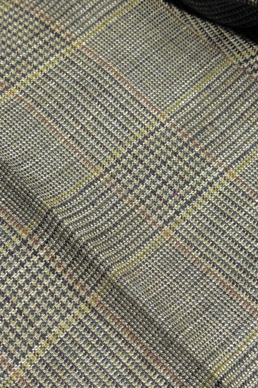 1990’S PAUL STUART MADE IN CANADA SIDE CINCH ITALIAN HERRINGBONE PLAID SUPERFINE WOVEN CUFFED TROUSER PANTS 36 X 30