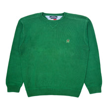 Load image into Gallery viewer, 1990’S TOMMY HILFIGER EMBROIDERED CREST KNIT SWEATER LARGE
