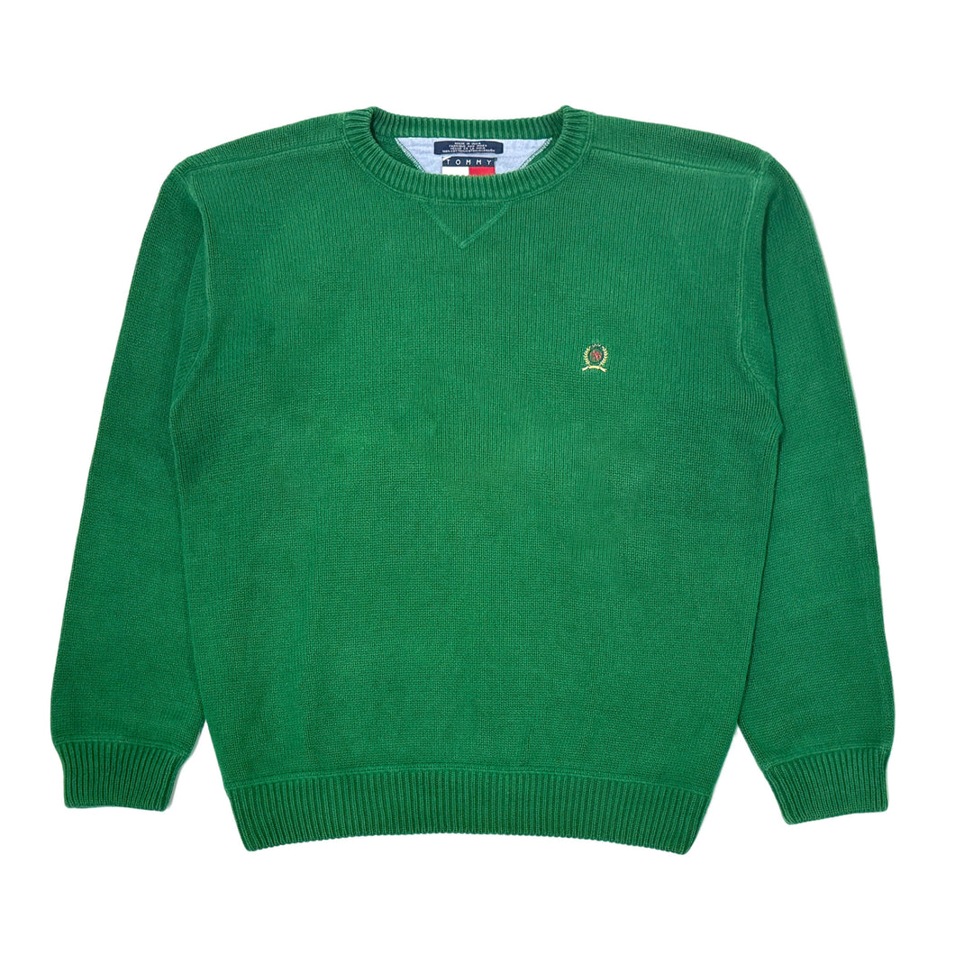 1990’S TOMMY HILFIGER EMBROIDERED CREST KNIT SWEATER LARGE