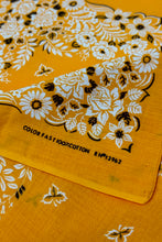 Load image into Gallery viewer, 1960’S YELLOW FLORAL MADE IN USA SELVEDGE COLORFAST BANDANA
